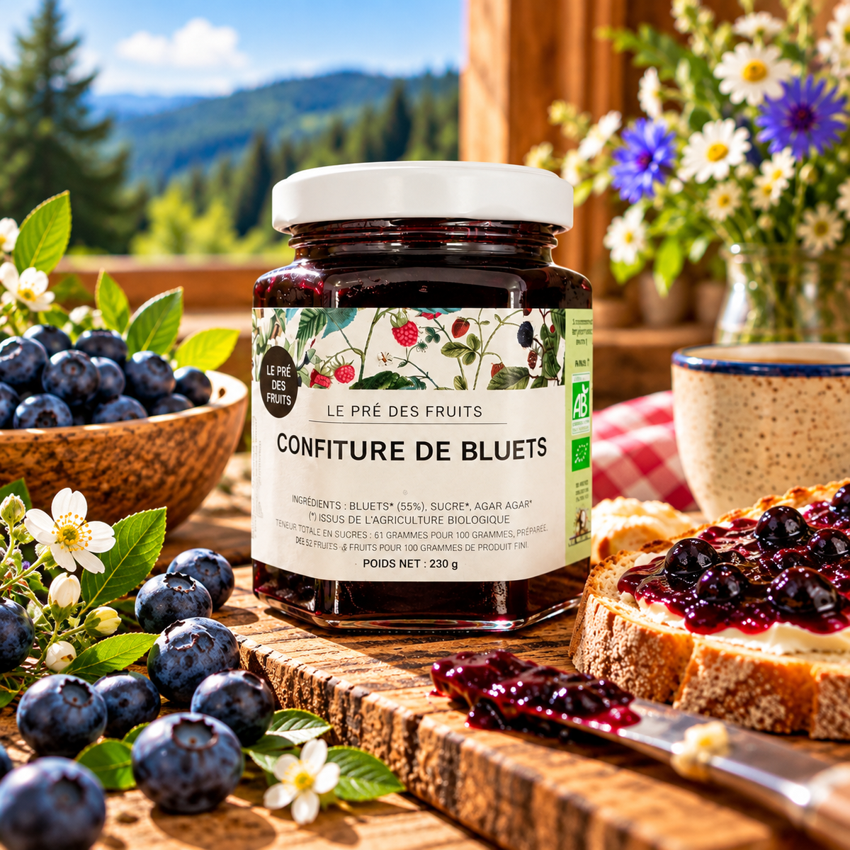 Confiture de Bluets BIO – Le Pré des Fruits – 230 g