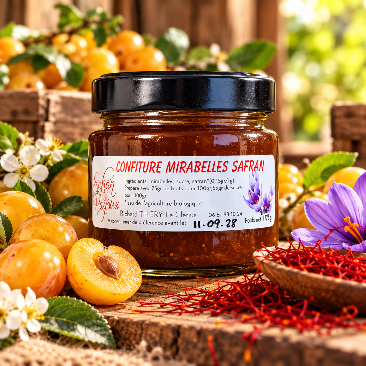 Confiture de Mirabelles au Safran des Vosges – 135 g