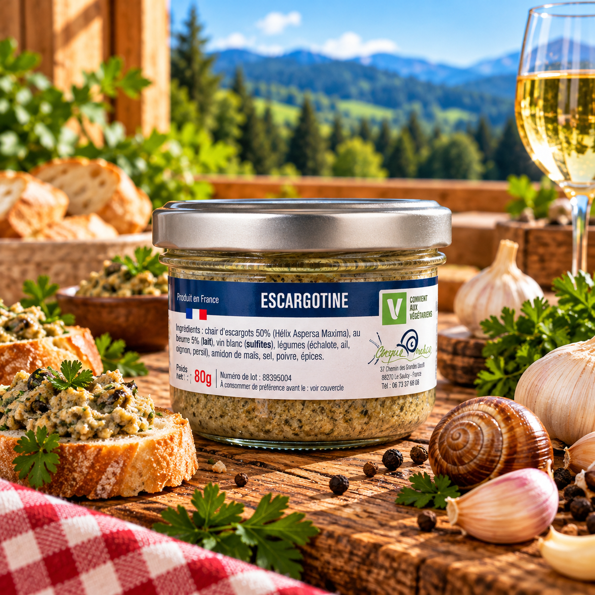 Escargotine – Tartinable d’escargots – 80 g