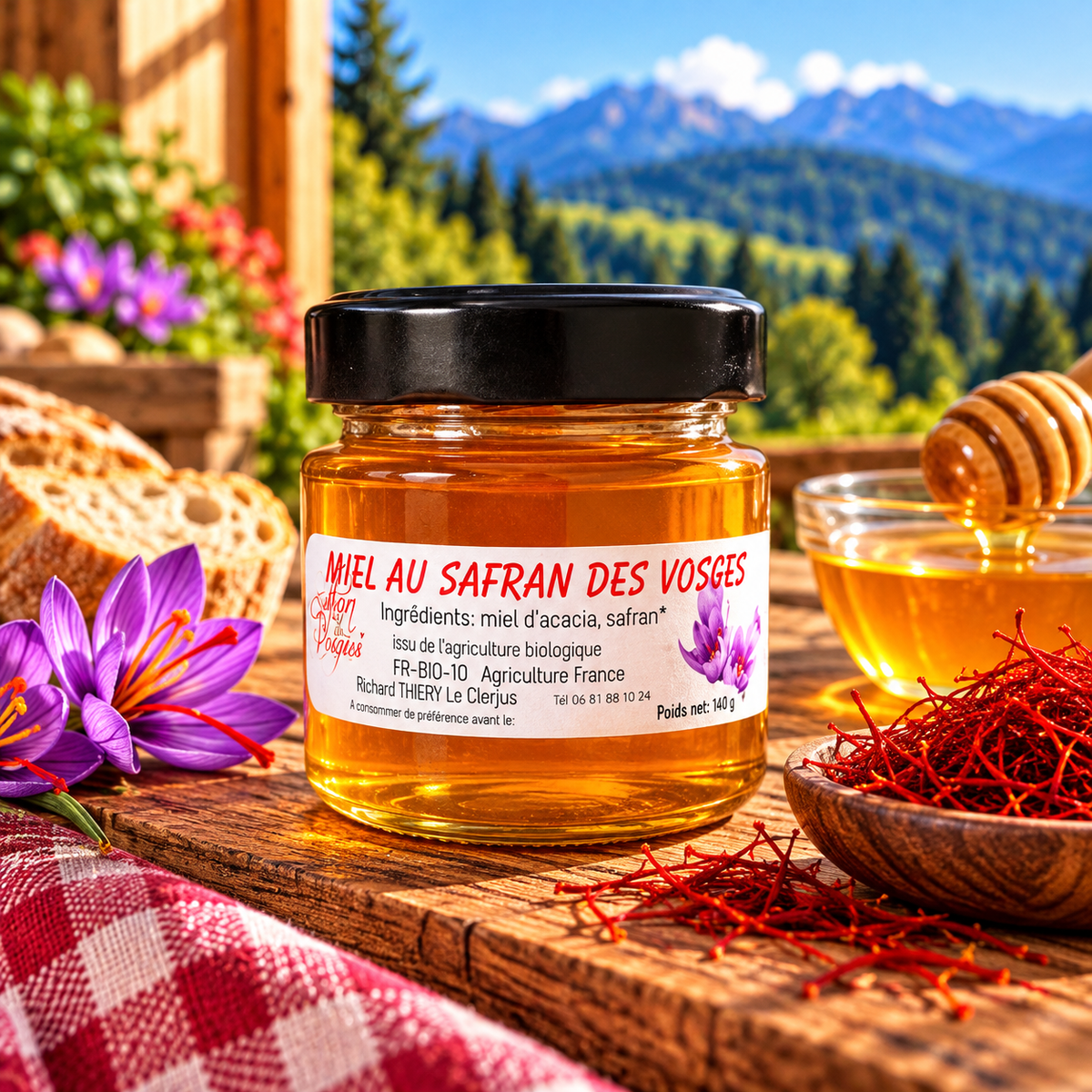 Miel au Safran des Vosges BIO – 125 g
