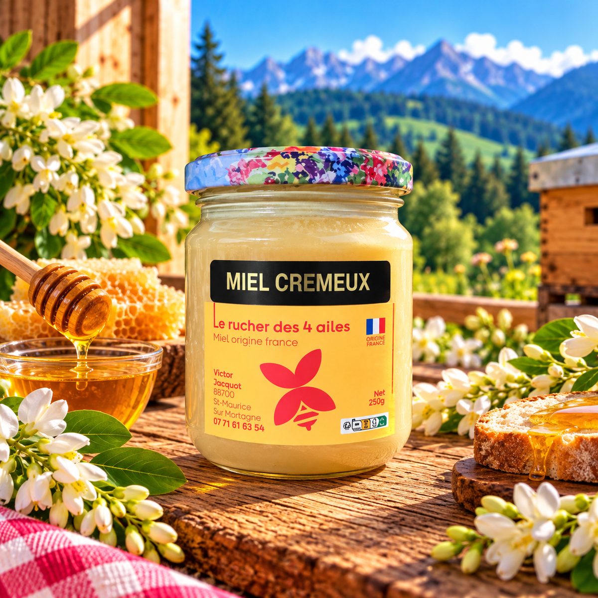Miel Crémeux des Vosges – Pot de 250 g
