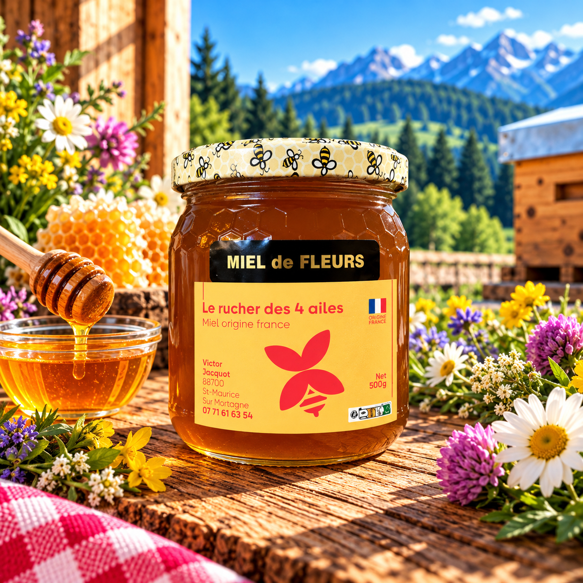 Miel de Fleurs des Vosges Pot de 500Gr
