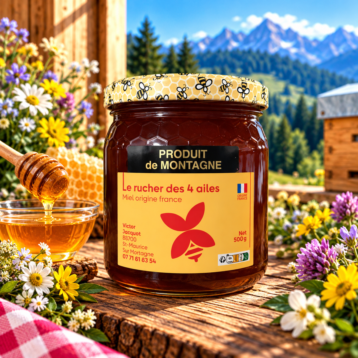 Miel de Montagne des Vosges Pot de 500Gr