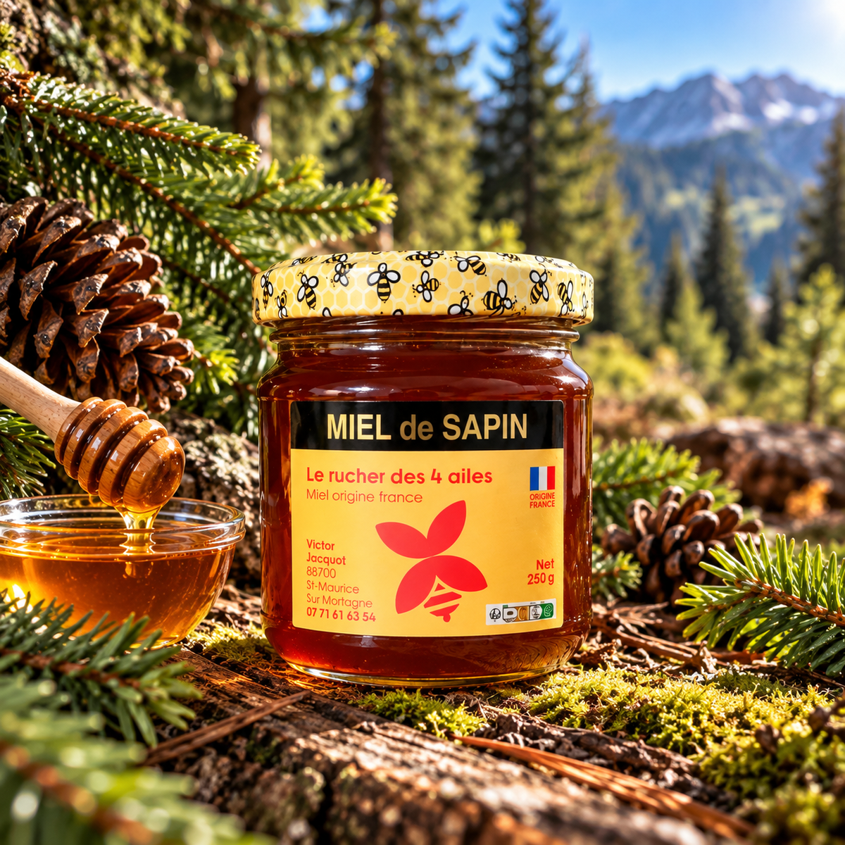 Miel de Sapin des Vosges Pot de 250Gr