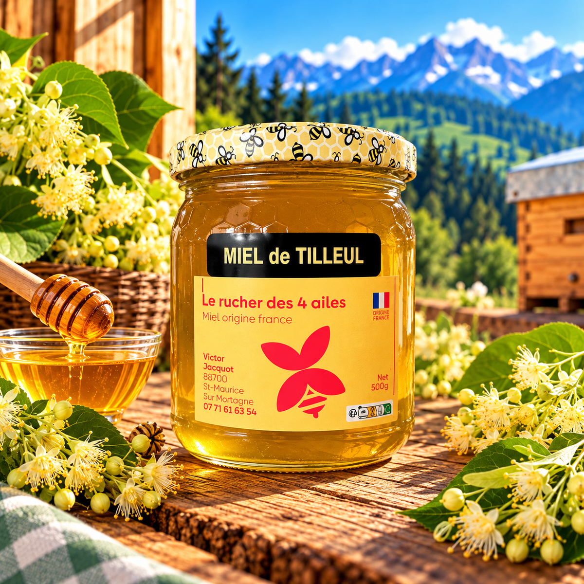 Miel de Tilleul des Vosges – Pot de 500 g