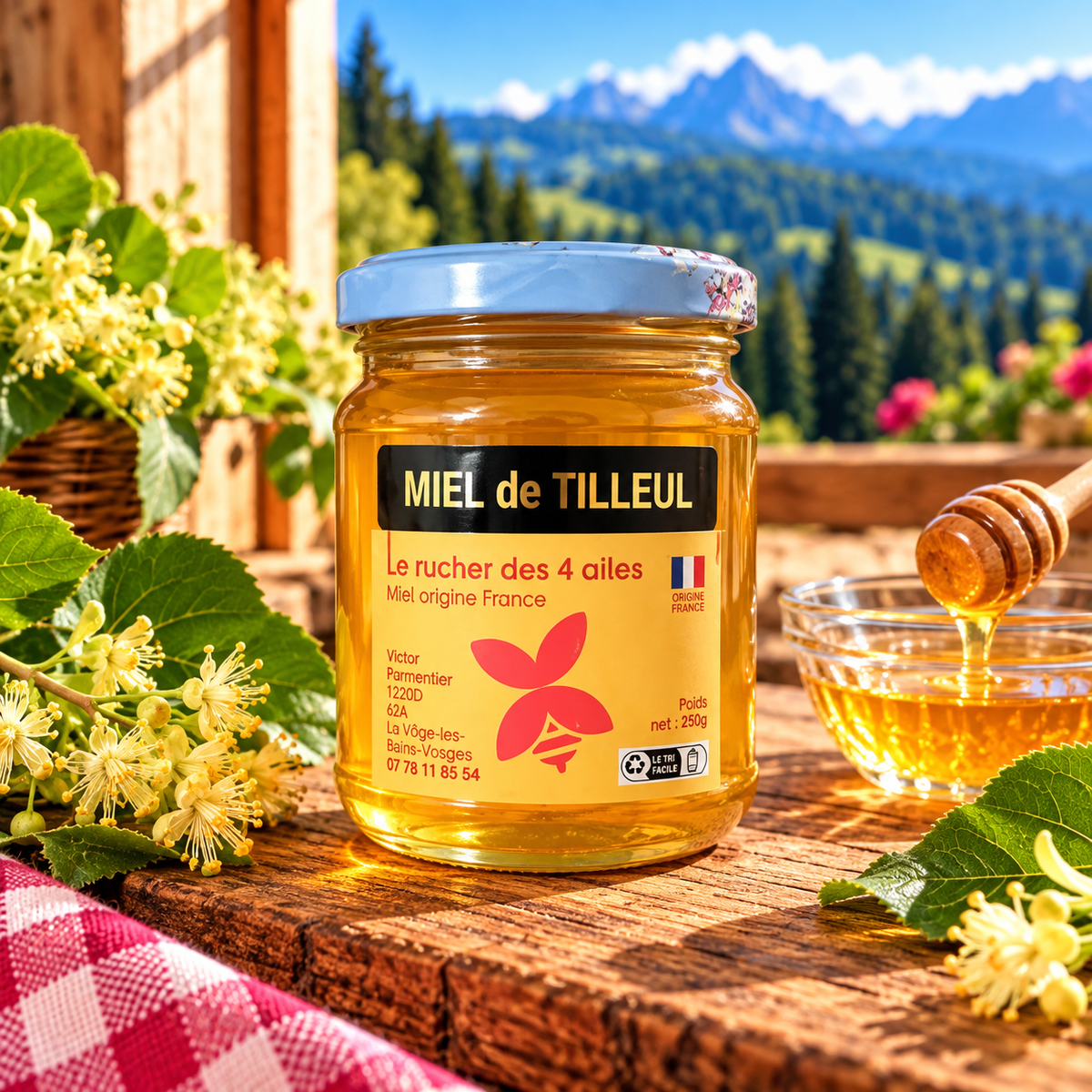 Miel de Tilleul des Vosges – Pot de 250g