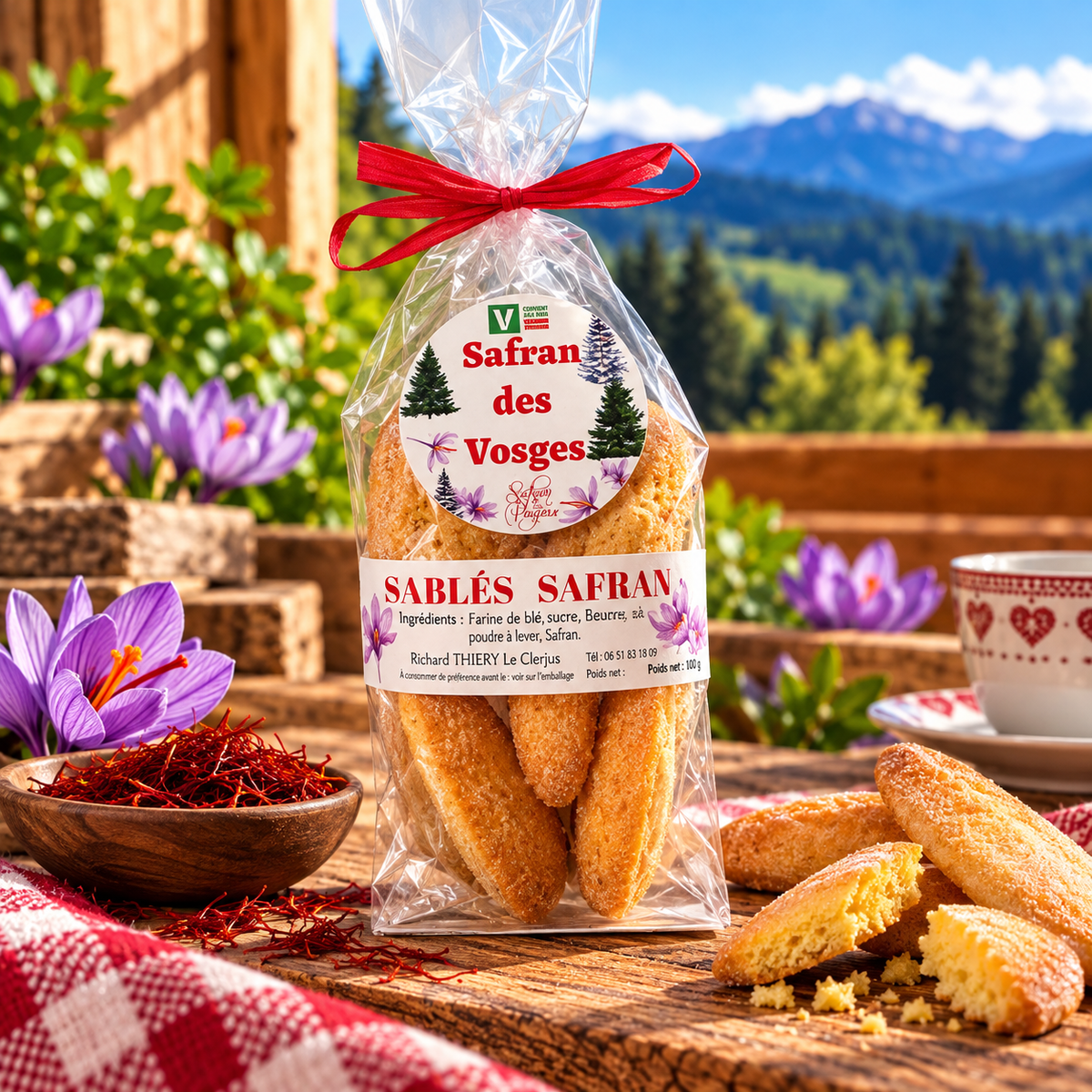 Sablés artisanaux au safran des Vosges – 75 g