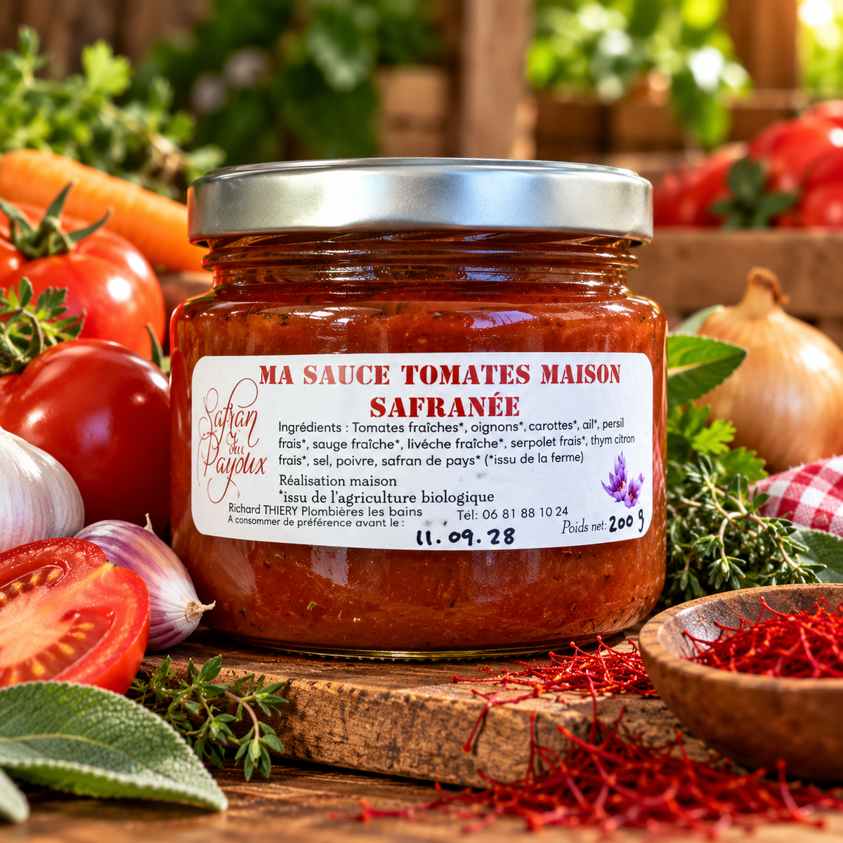 Sauce Tomates Maison Safranée des Vosges – 200 g