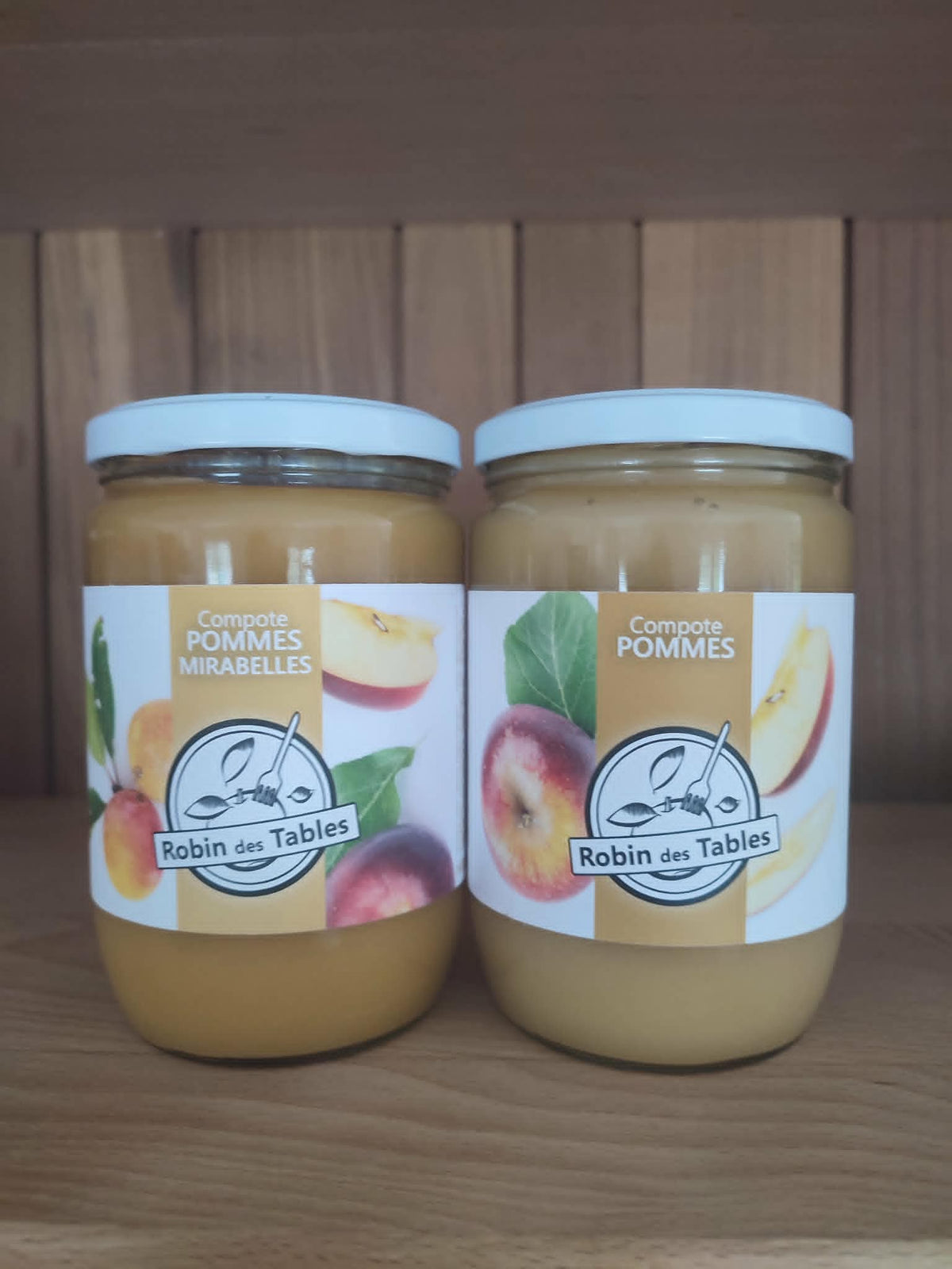 Lot de 2 Compotes Bio de 2 x 600Gr soit 1.2kg  Pomme, Pomme Mirabelle.